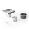 Bernkot Square Shower Drain 4", Brushed Floor Drain with Tiled