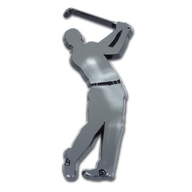 Golfer Swing Chrome Auto Emblem