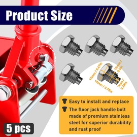Generic Floor Jack Handle Bolts, Replacement Parts for 3 Ton 4 Ton Hydraulic Floor Jacks, Horizontal Car Jack Handle Screws, Essential Floor Jack & Hydraulic Jack Parts-5PCS, FixedScrew-5