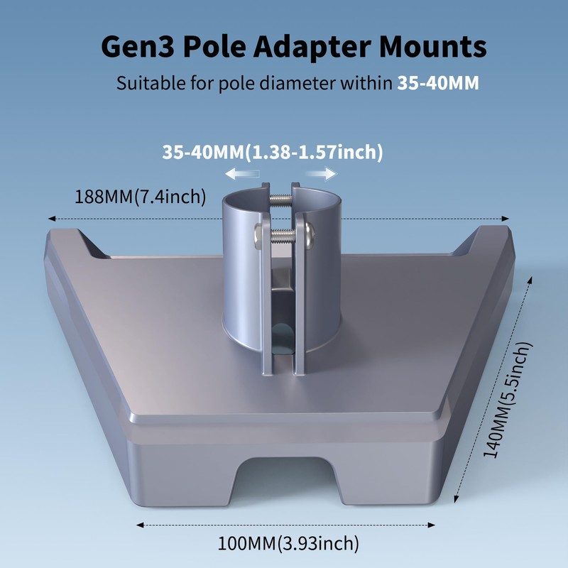 Starlink Gen 3 Pipe Adapter, Pole Mount Adapter Mounting Kit,