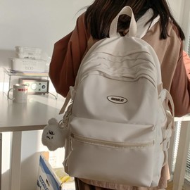 BILIPOPX Kawaii Backpack with Cute Accessories Aesthetic 15.6 Inch Laptop Backpack Pendant, White, Large, Laptop Backpack