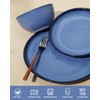 Pokini Stoneware Dinnerware Sets, Ceramic Plates and Bowls Set, Microwave