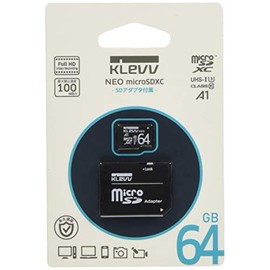 KLEVV microSDXC 64GB UHS-I U3 Class 10 V10 A1 Max Read:100MB/s Max Write:47MB/s K064GUSD3U3-NJ