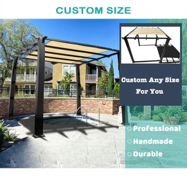 Alion Home Outdoor Pergola Sun Shade Cover Cloth Patio Canopy HDPE Permeable with Grommets (12' x 12', Beige)