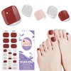 DUKASOU Semi Cured Gel Toe Nail Strips,26 Pcs Toes Nail