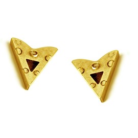 HHH Design Amber Stone Collar Tips - Brass Finish - Western Collar Tip - Dress Shirt Collar Stays - Collar Stays for Men & Women