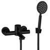 Aolemi Matte Black Wall Mount Bathtub Faucet with Handheld Sprayer