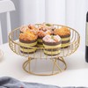 Fruit Tray Hollow Design High Foot Iron Marblel Decorative Practical
