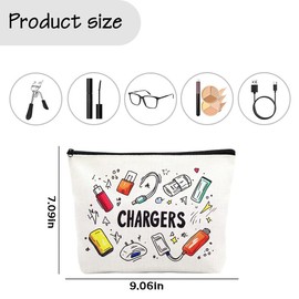 Charger and Cable Organiser Bag for Women Men Travel Bag for Cables and Plugs Cosmetic Makeup Pouch Bag Small Toiletry Bag Gifts for Best Friend Daughter Son Christmas Gifts Chargers Bag