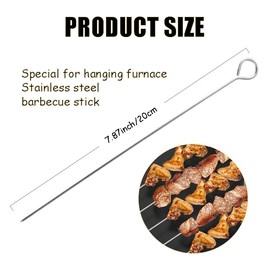 BCQTD 20 PCS BBQ Metal Skewers Stainless Steel,20cm Food-Grade Metal Kebab Barbecue Skewers for Kebabs Sticks,Grilling, Oven,and BBQ - Durable & Reusable