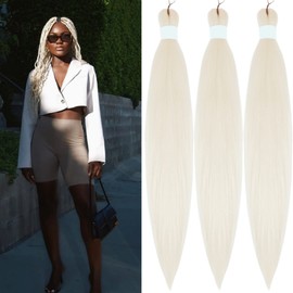 Platinum Blonde White Braiding Hair Prestretched Gyal Ghana Braiding Hair Braid in Hair