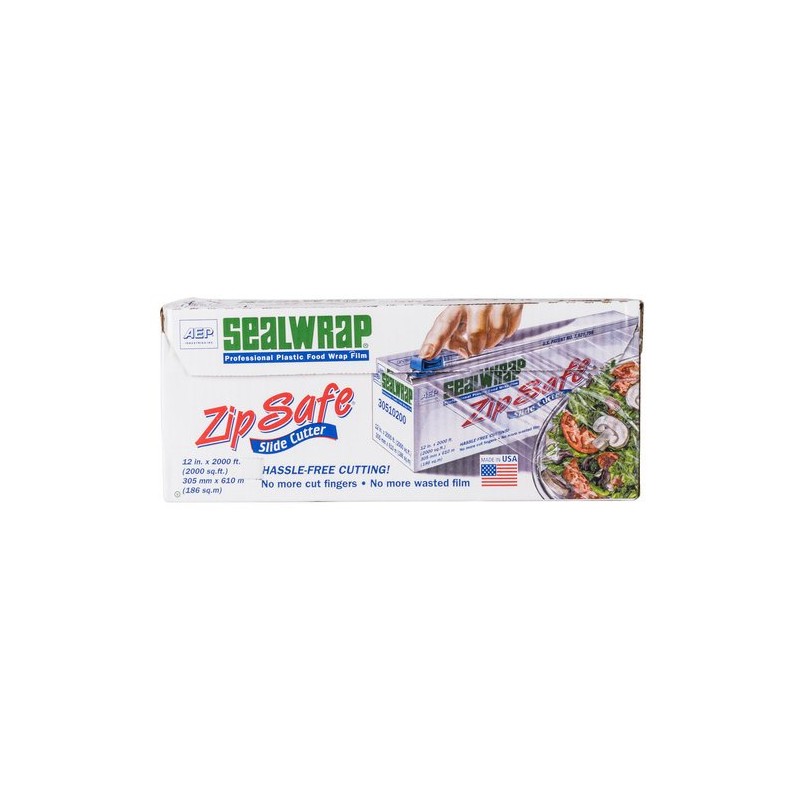 ZipSafe Sealwrap Cling Food Film, 12" x 2000', Pack of