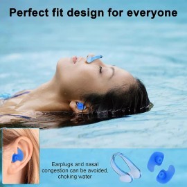 Jeswo 5 Pares Tapones Oidos Natación Y 5 Clips De Nariz Silicona