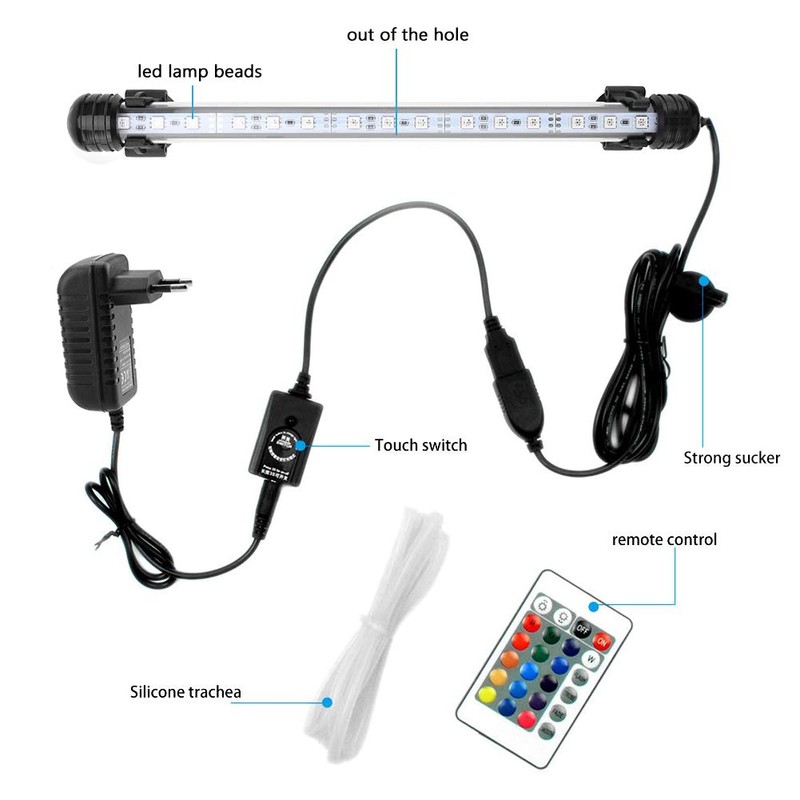 Lighting for Aquarium LED Aquarium Light Colourful Waterproof Remote Control