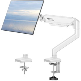 Single Monitor Mount Arm Fits Monitor up to 32 Inch, Monitor Desk Mount Holds 4.4-19.8lbs Computer Screen, Full Motion Gas Spring Monitor Desk Mount, VESA Mount 75x75, 100x100, Freelift