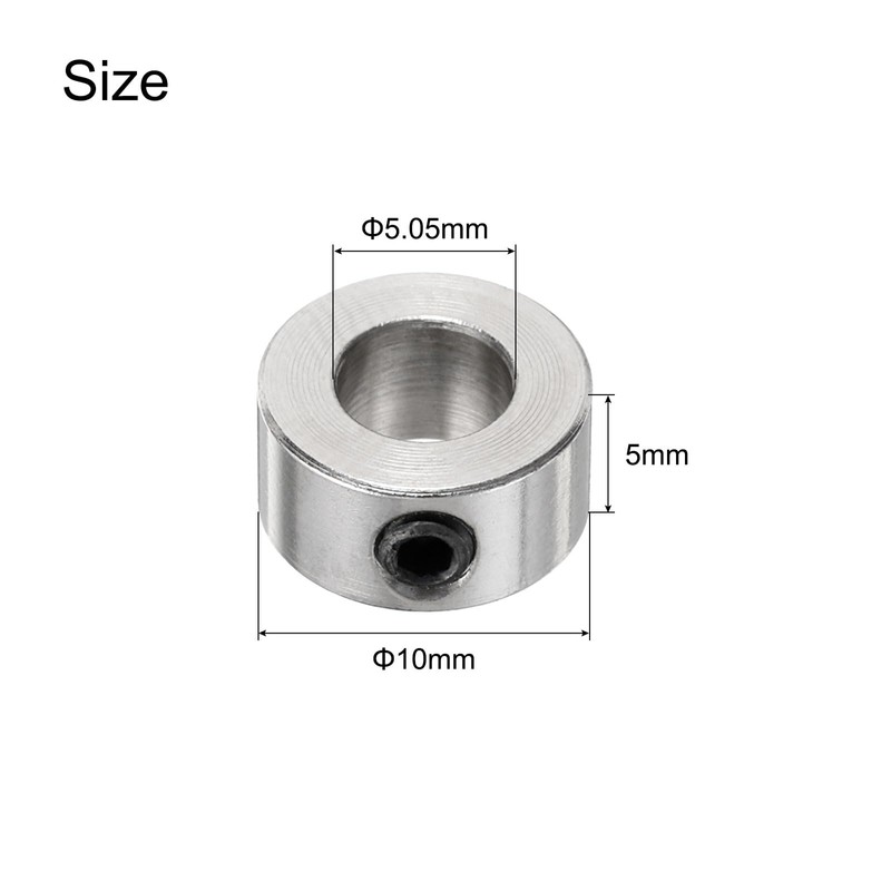 sourcing map 15pcs Set Screw Collars 5.05mm Bore Shaft Collars,