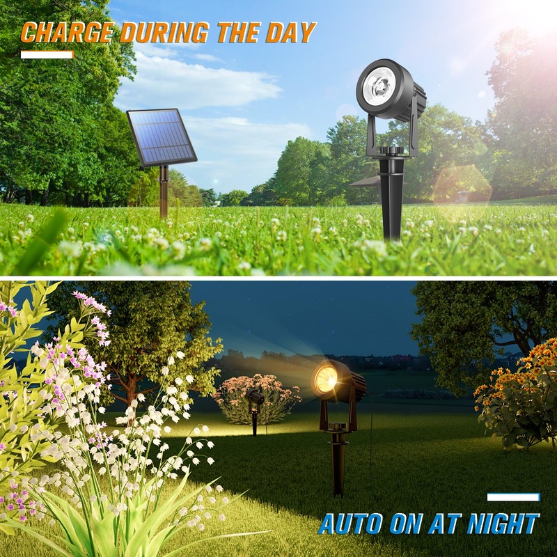 APONUO Solar Spot Lights Outdoor 4-in-1 Solar Landscape Lights Dusk