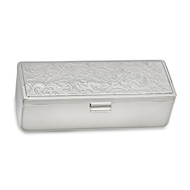 Jewels By Lux Silver-Tone Swirl Design Lipstick Case w/Mirror