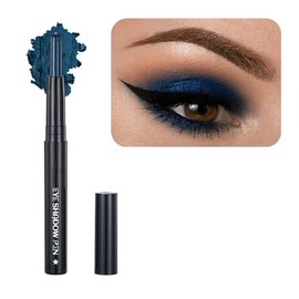 Lápiz de sombra de ojos en barra de color azul, sombra de ojos en lápiz suave y brillante, crayón hipoalergénico resistente al agua de larga duración, paleta de delineador de ojos con base de