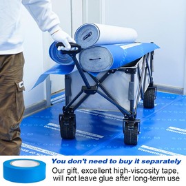 39" x 100'Heavy-Duty Temporary Floor Protection Roll Construction & Renovation for Tile Protectors for Hardwood Floors Tairs Carpet Paint Proof Painting Flooring Protection Film Covering Longtime