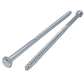 Marcopol (Pack of 2 pcs) DIN 571 Zinc Plated Steel Hexagon Wood Screws M12 x 300 mm, Hex Screw, Lag Bolts, Hex Head, Coach Screws (2, M12 x 300 mm), Silver