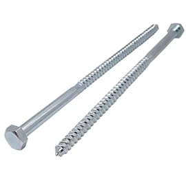 Marcopol (Pack of 2 pcs) DIN 571 Zinc Plated Steel Hexagon Wood Screws M12 x 300 mm, Hex Screw, Lag Bolts, Hex Head, Coach Screws (2, M12 x 300 mm), Silver