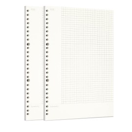 Zelten 2 Pack B5 120 Sheets/240 Pages Connell Loose Leaf Punched Paper Refills Paper for 26 Hole Binder Personal Organizer Diary Notebook Refillable Planner