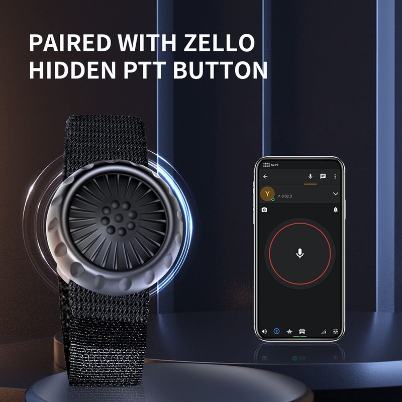Wireless PTT Button for Zello, Wireless Bluetooth 5.0 Button, IP67