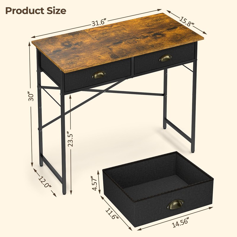 DAOUTIME Small Writing Desk for Kids Bedroom, 31.5 Inch Computer