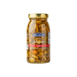 DeLallo Sliced Jalapeno Peppers, 25.5 Ounce Jar 3 Pack, Spicy Hot Jalapenos for Dips and Nachos, 100% Cured, Gluten Free, Vegan, Grown in USA
