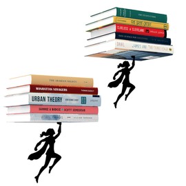 Artori Design Floating Bookshelf for Kids, Invisible Metal Book Shelf, Wall Decore Book Lovers Bookshelf (2 x Wondershelf)