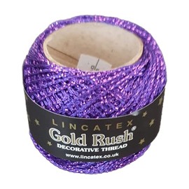 LINCATEX Gold Rush Metallic Decorative Thread 80 Metre Rolls 20 Colours (Purple)