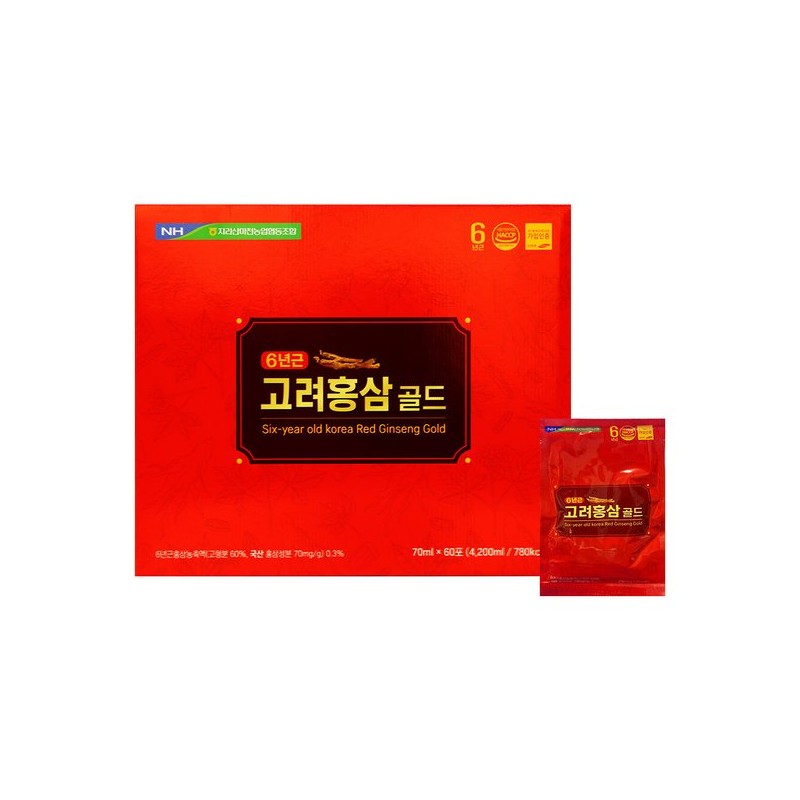 지리산천마 6년근 고려홍삼골드 70ml 60포 Jirisan Cheonma 6-Year-Old Korean Red