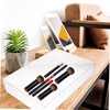 WOONEKY Plastic Drawer Storage Box Set 4 Compartment Organizers for