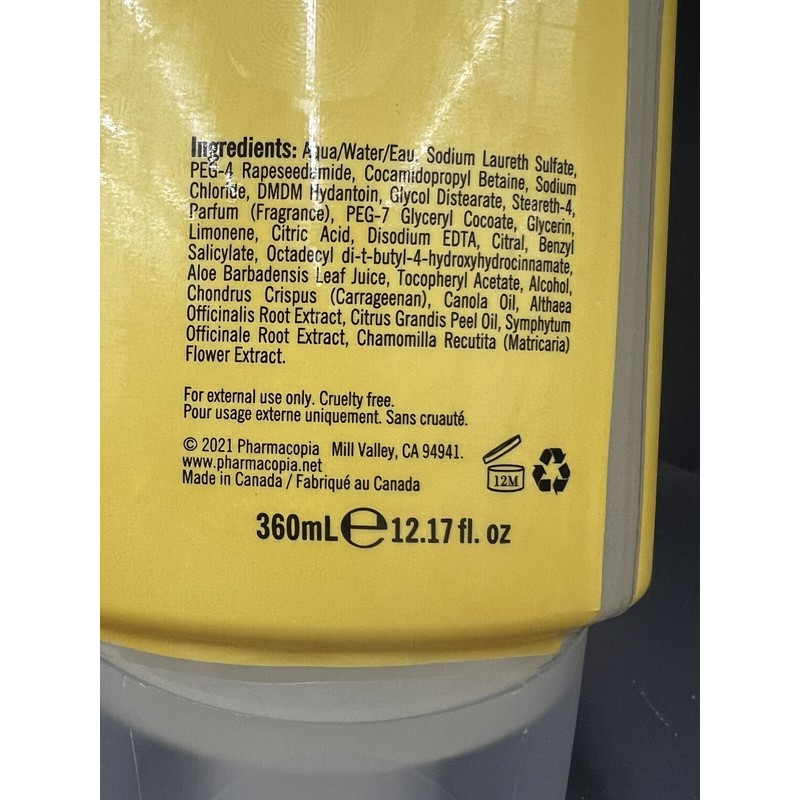 Pharmacopia 2 Bottles Pharmacopia Citrus Body Wash ~ 12.17 Fl