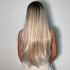 Long Black Wig Human Hair with Bangs and Wig Cap