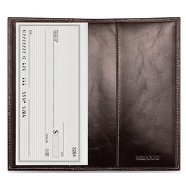 HISCOW Minimalist Checkbook Cover - Italian Leather (Antiqued Coffee)