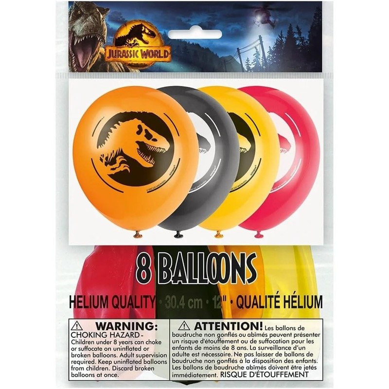 Jurassic World 2 Vibrant Latex Balloons - 12" (Pack of