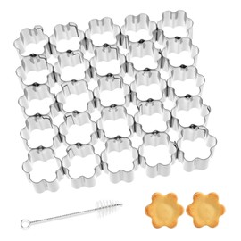 Mini Flower Cookie Cutter,Stainless Steels Small Cookie Cutters,25 Cavity Flower Cookie Cutter,For Baking Fruit Fondant Clay,Non-stick Dough
