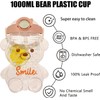 JRIQH Kawaii Bear Straw Bottle,Leak-Proof Water Bottle with Adjustable &