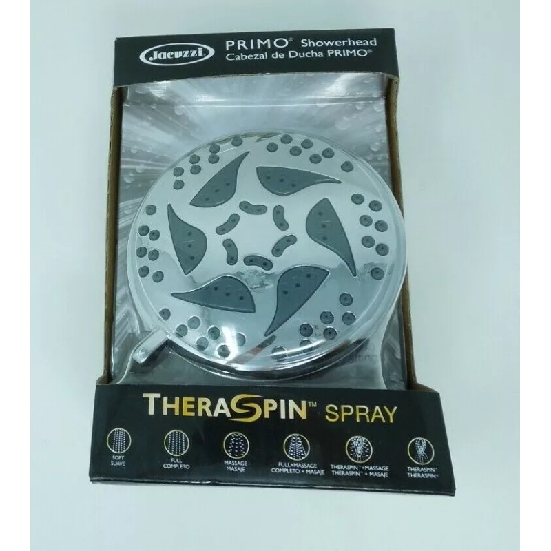 Jacuzzi Theraspin Chrome 6-Spray Shower Head 8484625J New