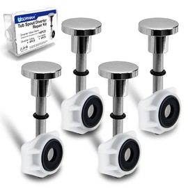Usdrwam 4 Set Tub Spout Diverter Repair Kit, Includes Bathtub Spout with Diverter Valve Stems Cup Seals and Gates, Shower Bathtub Leaky Faucet Repair Replacement Parts for 101017 101237 (Plating)