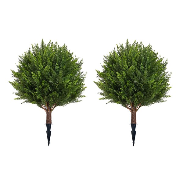 Artificial Cedar Topiary Tree with Planting Stakes, Indoor and Outdoor