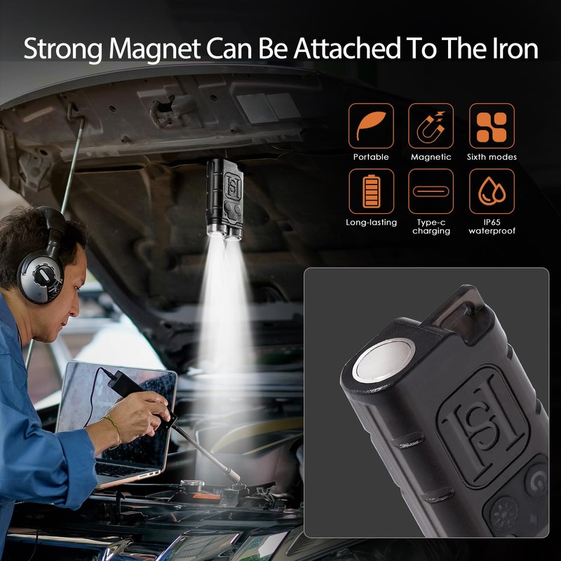 KunHe K2 2 Pack 1000 High Lumens Pocket Flashlight Keychain