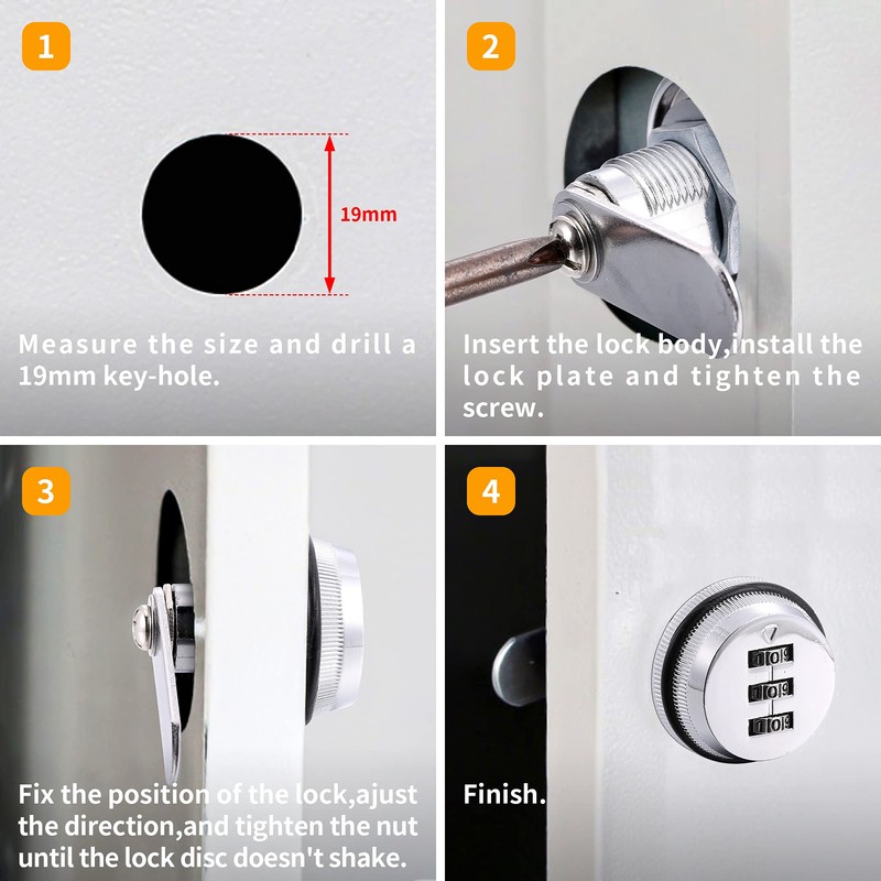 Mangsen Combination Cam Lock Security Locks Set of 2 Password