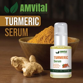 AMVital Turmeric Face Serum – Hydrating Facial Serum for Dark Spots, Uneven Skin Tone & Radiant Complexion