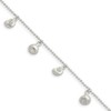 925 Sterling Silver Fancy Lobster Closure Polished Sea Shell Anklet