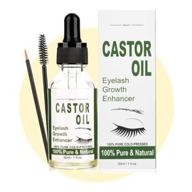Aceite de Ricino Serum para Fortalecer, Alargar y Nutrir las Pestañas y Cejas, estimula Crecimiento Pestañas Fórmula Concentrada