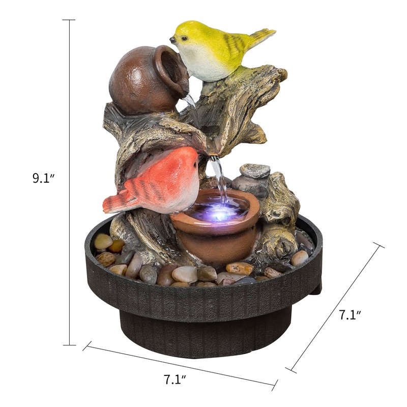 Ferrisland Indoor Tabletop Water Fountain, Desktop & Table Waterfall Fountains,