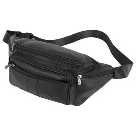 ZZNICK Genuine Leather Fanny Pack/Waist Bag/Organizer with Adjustable Belt, Multiple Pockets for Men and Women